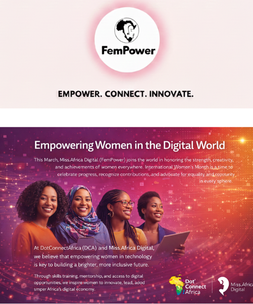 Fempower banner with Happy international women's month message